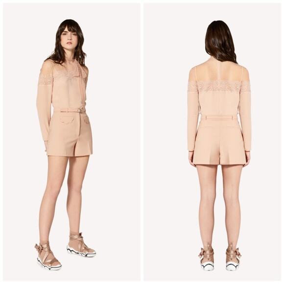 Red Valentino Limited Edition Scallop Detail Cady Tech Crepe Shorts Size 42 IT‎ - Picture 2 of 7